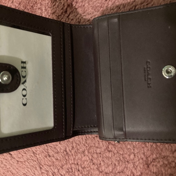 Coach Navy Logo Snap Wallet - Picture 4 of 5